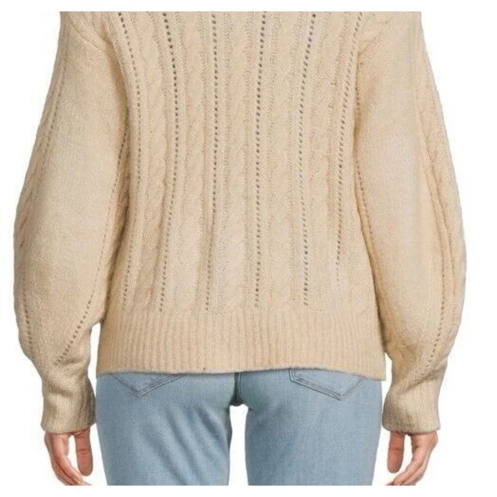 ELIE ELIE TAHARI Women Cable Knit Cardigan S/P Beige